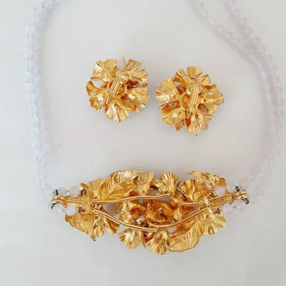 Sandor Vintage Enamel Necklace & Earring Set